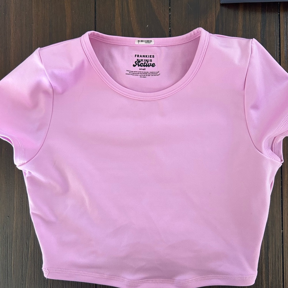 COPY - Frankies bikinis HOT PINK crop top ACTIVE WEAR